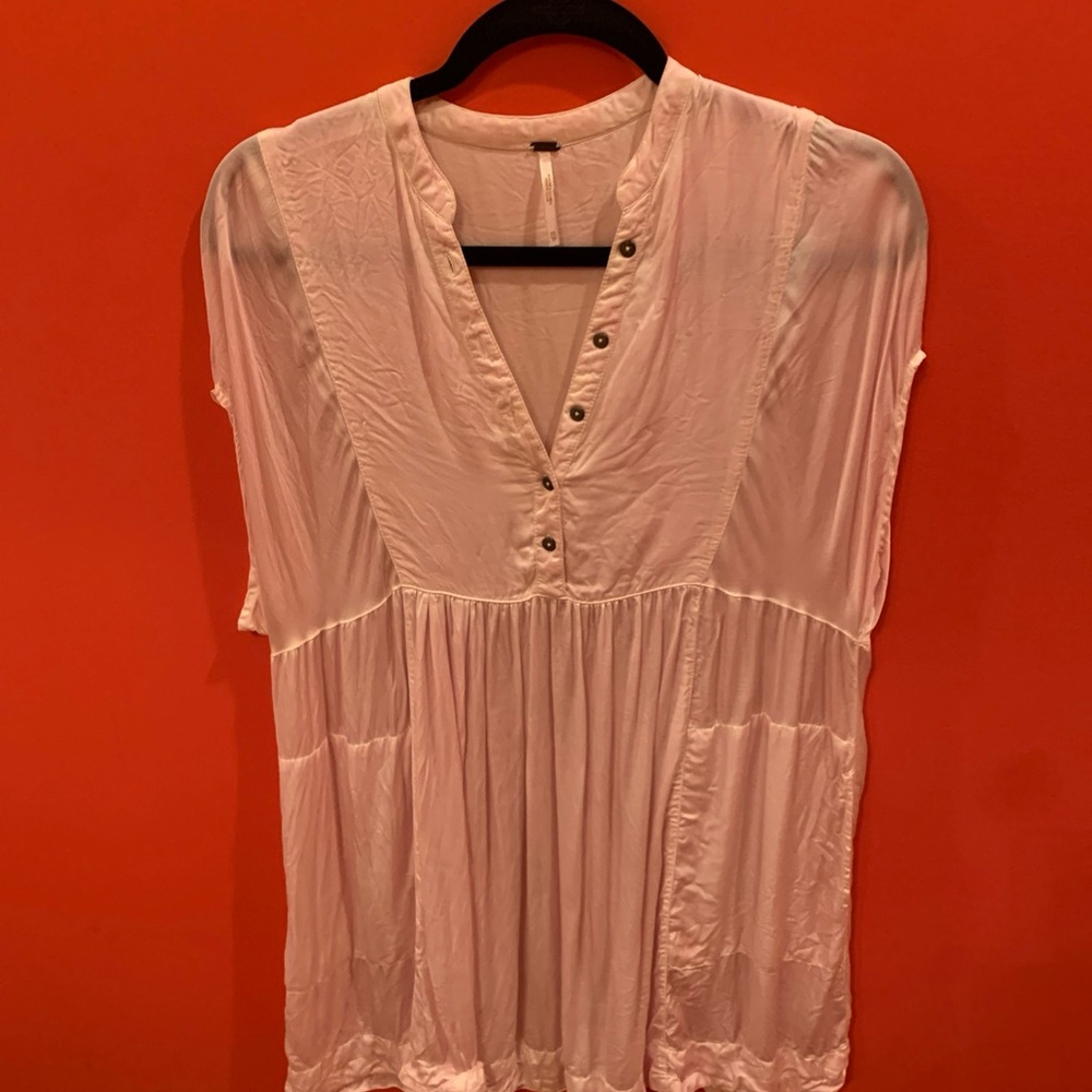 Free People Pink Sleeveless Pleated Dress XS